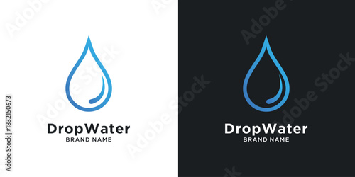 Water drop logo design blue gradient