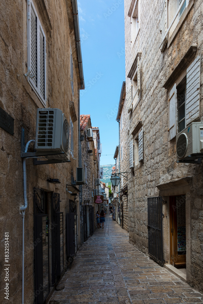 Fototapeta premium Montenegro Kotor city view on a cloudy summer day
