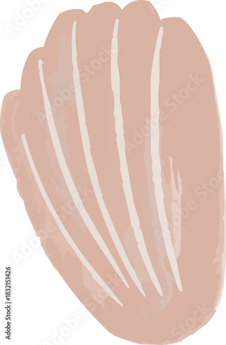 Hand-Drawn Watercolor Sketchy Traditional French Madeleine