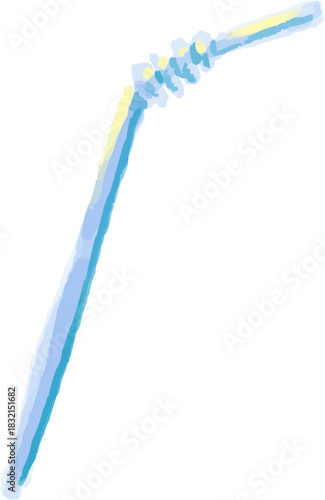 Watercolor Sketchy Isolated Metal Reusable Cocktail Straw