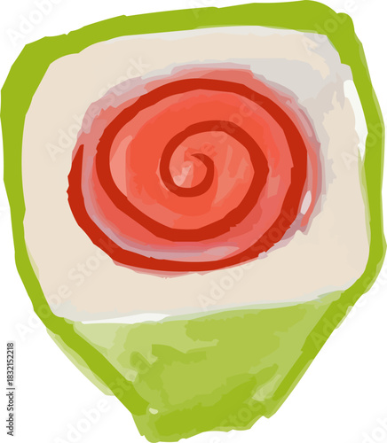 Watercolor Sketchy Ketchup Red Sauce in Small Bowl