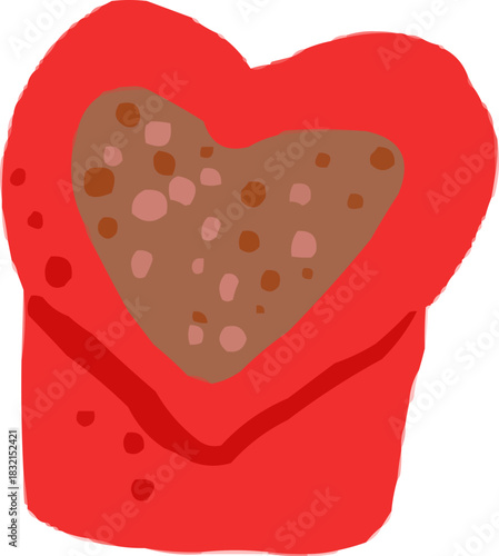 Watercolor Sketchy Heart Shaped Sauce Bowl Condiment