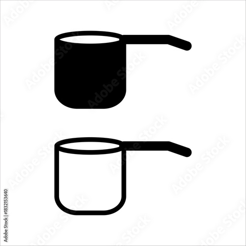 water ladle icon set white and black