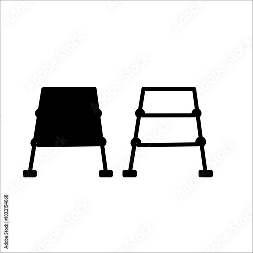 iron stairs icon set 