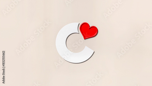 Minimalistic logo or symbol: a white letter 