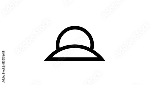 Minimalist Icon of a Hat Silhouette.