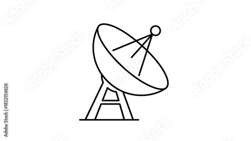 Satellite Dish Icon - Communication Technology and Signal Transmission.