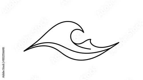 Minimalist Line Art Wave Design.