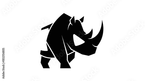 Silhouette of a Powerful Rhino - Strength and Resilience in Nature.