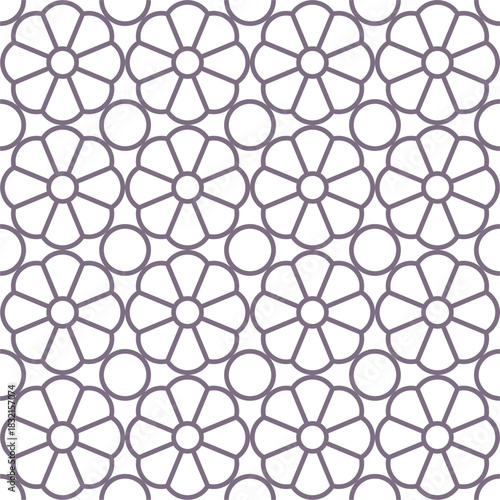 Seamless Geometric Floral Outline Pattern