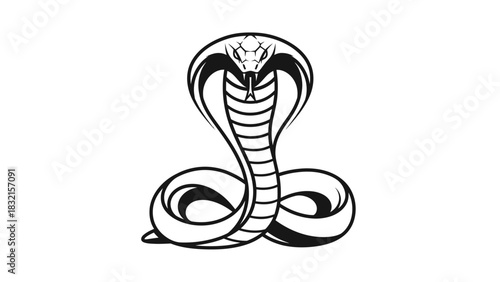 Striking Cobra Illustration - A Symbol of Power and Mystique.