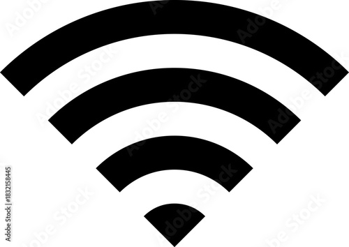 Simple black and white wi fi signal icon