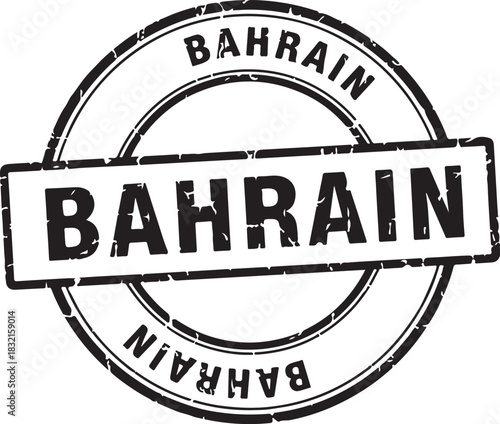 Bahrain circular stamp with distressed texture Keywords: bahrain, stamp, seal, circular, grunge