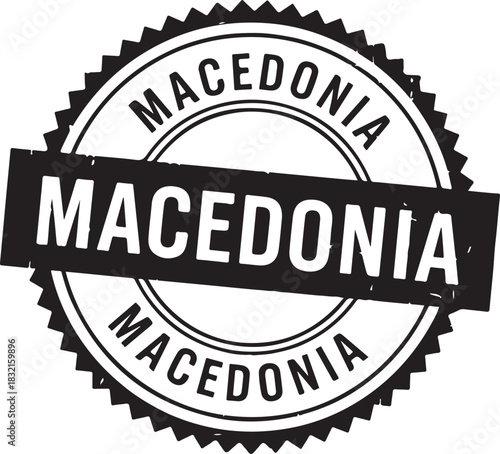 Macedonia country name distressed circular stamp vector graphic Keywords: Macedonia, stamp