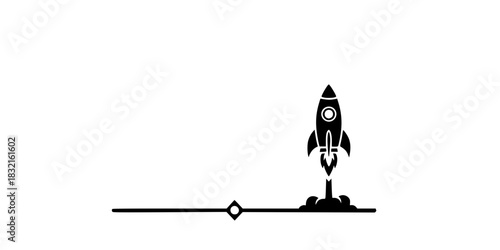 Future Launch Rocket Timeline Icon Vector Silhouette