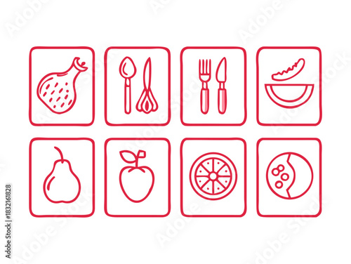Minimal Food Icons Set