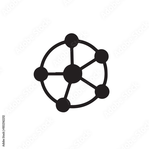 Illustration of a network isolated on white background, symbolizing connectivity