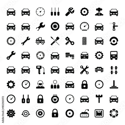 Car service and tools icons.