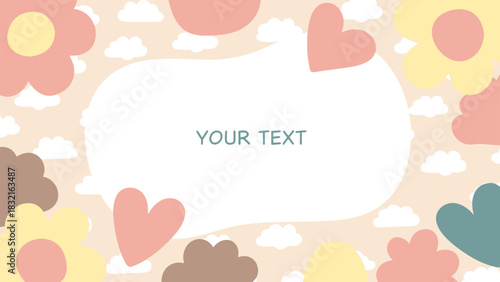 Happy Mother's Day Card with Cute Flowers and Hearts - Perfect for a Special Greeting