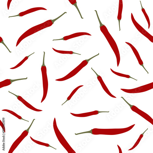 Seamless chili pepper pattern design. chilli background vector