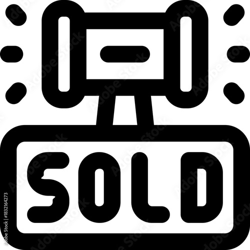 bid line icon. Clean and minimalist vector icon for websites, mobile apps, presentations, and logos. Fully scalable and customizable for any project.