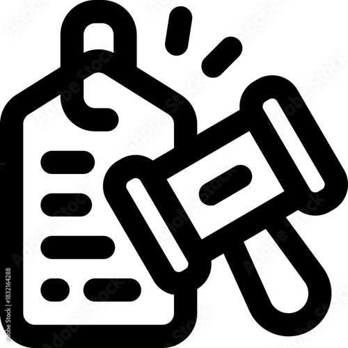 online auction line icon. Clean and minimalist vector icon for websites, mobile apps, presentations, and logos. Fully scalable and customizable for any project.