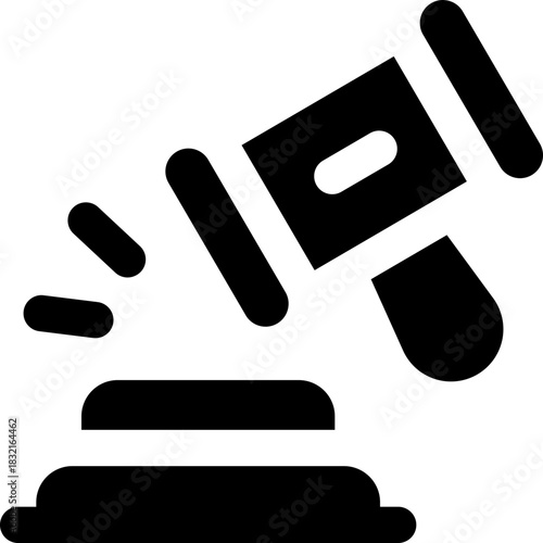 auction glyph icon. Strong and solid vector icon for websites, mobile interfaces, presentations, and visual branding. High quality and easy to edit.