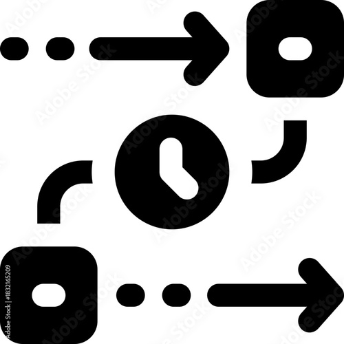 workflow glyph icon. Strong and solid vector icon for websites, mobile interfaces, presentations, and visual branding. High quality and easy to edit.