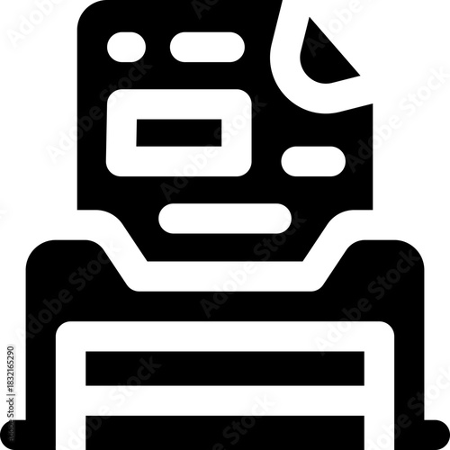 clipboard glyph icon. Strong and solid vector icon for websites, mobile interfaces, presentations, and visual branding. High quality and easy to edit.