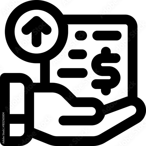 profit line icon. Clean and minimalist vector icon for websites, mobile apps, presentations, and logos. Fully scalable and customizable for any project.