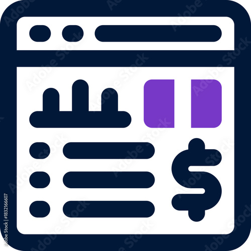 revenue duotone icon. Sleek and modern vector icon for websites, mobile apps, marketing materials, and corporate design. Fully scalable and ready to use.