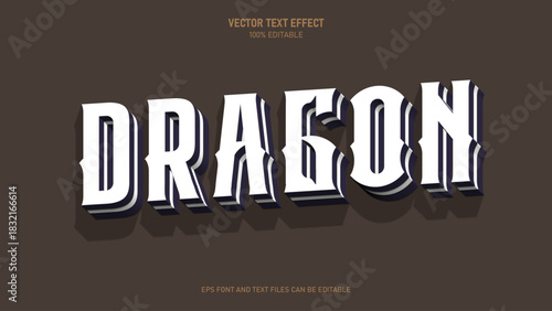 Dragon 3d text style editable text effect