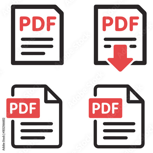 pdf file download icon vector