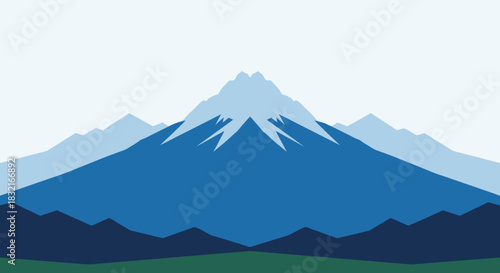 Tranquil Serenity: A Minimalist Mountain Scenery Artwork