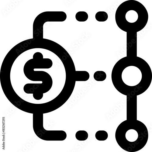 budget line icon. Clean and minimalist vector icon for websites, mobile apps, presentations, and logos. Fully scalable and customizable for any project.