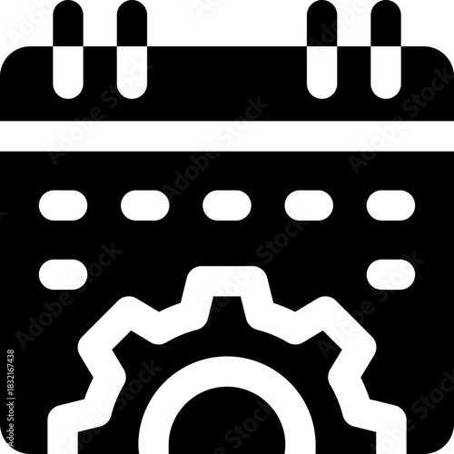 process glyph icon. Strong and solid vector icon for websites, mobile interfaces, presentations, and visual branding. High quality and easy to edit.