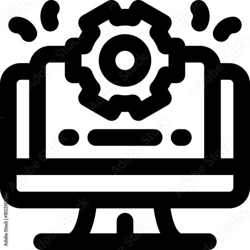 laptop line icon. Clean and minimalist vector icon for websites, mobile apps, presentations, and logos. Fully scalable and customizable for any project.