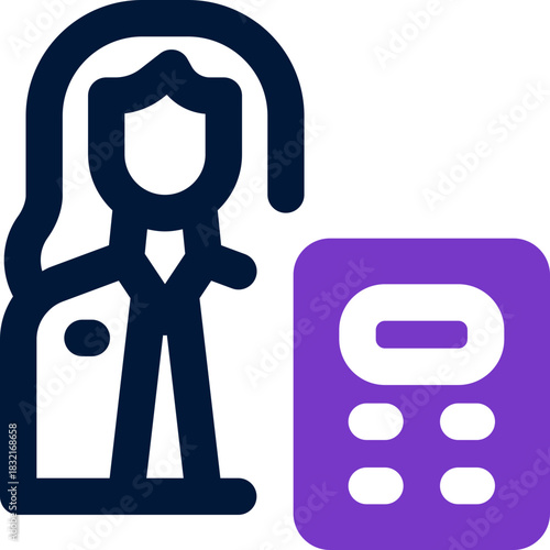 accountant duotone icon. Sleek and modern vector icon for websites, mobile apps, marketing materials, and corporate design. Fully scalable and ready to use.