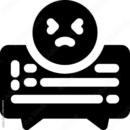 bad review glyph icon. Strong and solid vector icon for websites, mobile interfaces, presentations, and visual branding. High quality and easy to edit.