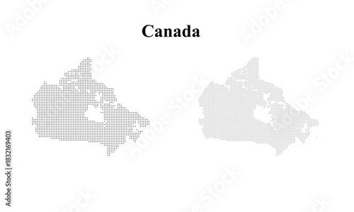 Canada map with dots in dark gray color