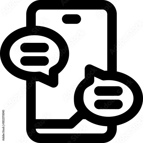 discussion line icon. Clean and minimalist vector icon for websites, mobile apps, presentations, and logos. Fully scalable and customizable for any project.