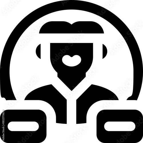 digital identity glyph icon. Strong and solid vector icon for websites, mobile interfaces, presentations, and visual branding. High quality and easy to edit.