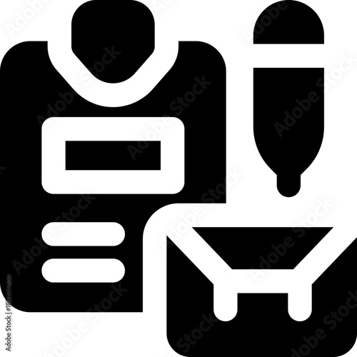 cv glyph icon. Strong and solid vector icon for websites, mobile interfaces, presentations, and visual branding. High quality and easy to edit.