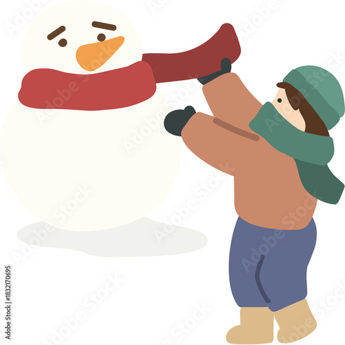 눈사람 만드는 어린이