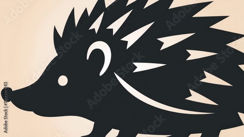 Stylized Hedgehog Illustration - A Simple and Clean Design.