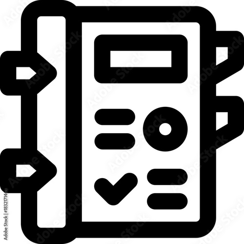 memo pad line icon. Clean and minimalist vector icon for websites, mobile apps, presentations, and logos. Fully scalable and customizable for any project.