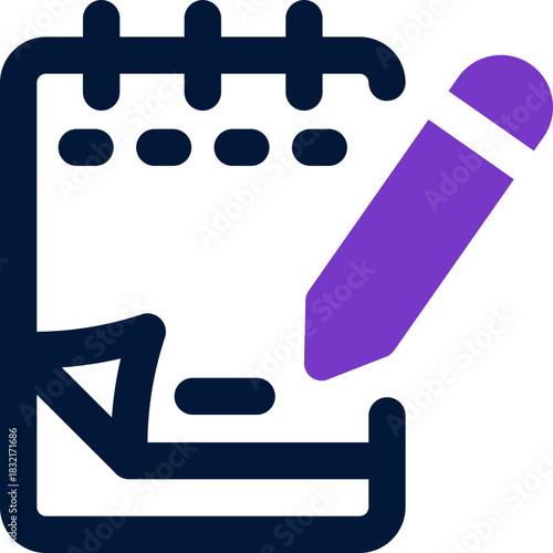 notepad duotone icon. Sleek and modern vector icon for websites, mobile apps, marketing materials, and corporate design. Fully scalable and ready to use.