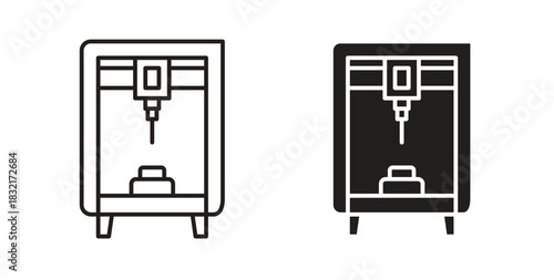 3D printer icon vector design. icon doodle hand drawn.