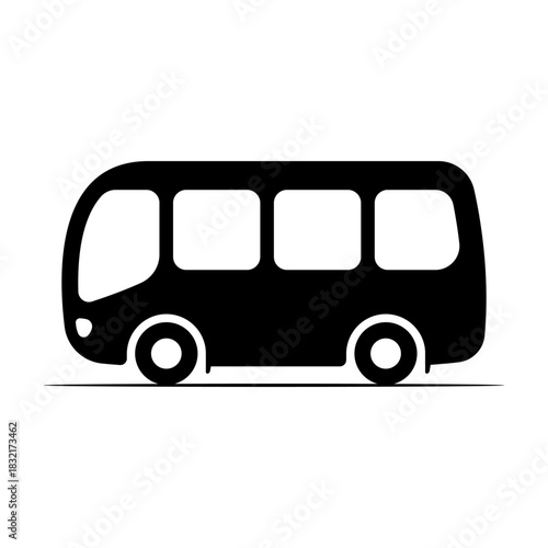 Bus icon. Black silhouette. Side view. Vector simple flat graphic illustration. Isolated object on a white background.