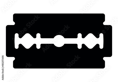 Razor blade silhouette shape black and white vector illustration